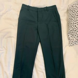 ZARA Mid-Waist Dark Green Dress Pants